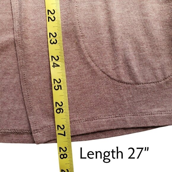 LOGO by Lori Goldstein Knit Tie Front Yoga Cardigan in Mauve Dusty Purple XS - Picture 10 of 13